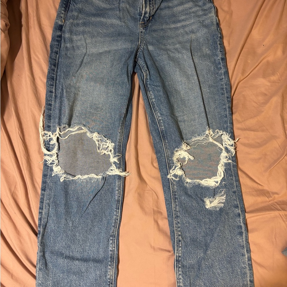 Women's Distressed Mom Jeans